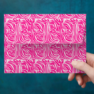 Pink zebra print envelope