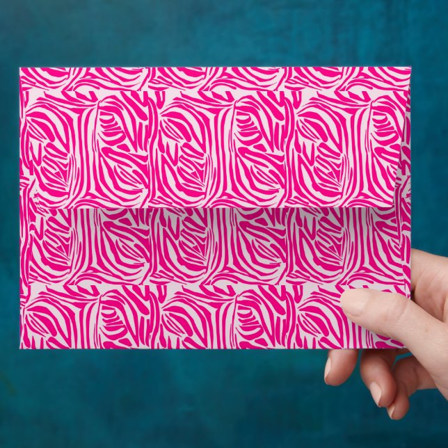 Pink zebra print envelope (Hand)