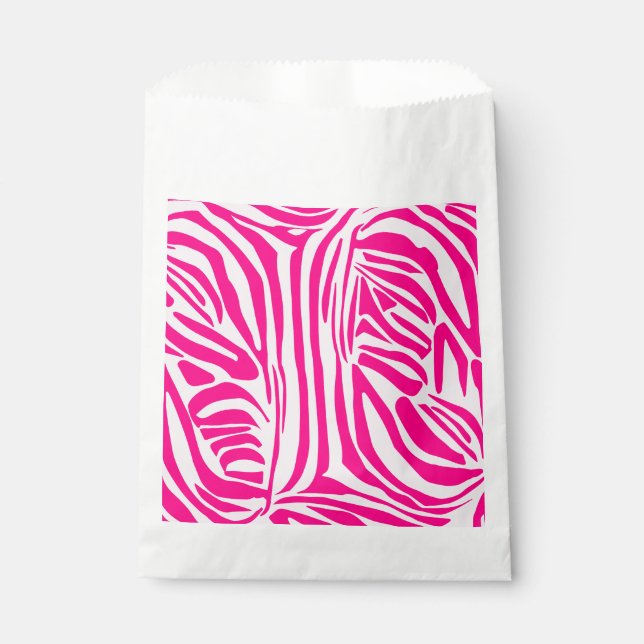 Pink zebra print favour bags (Front)