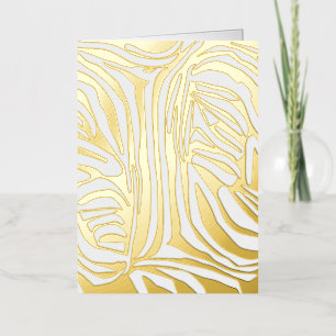 Pink zebra print foil holiday card