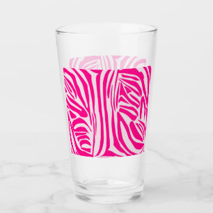 Pink zebra print glass