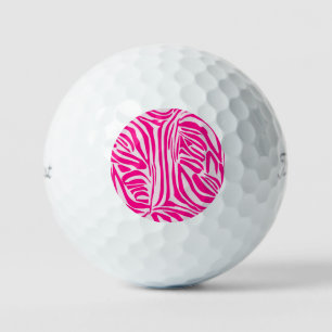 Pink zebra print golf balls