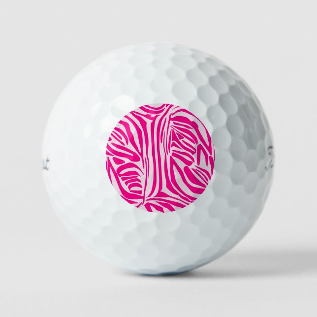 Pink zebra print golf balls (Front)
