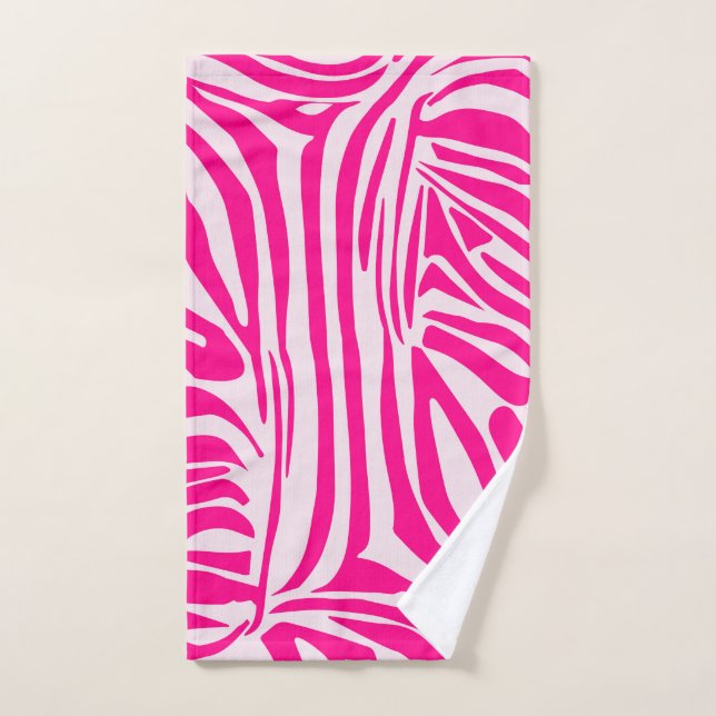 Pink zebra print hand towel (Hand Towel)