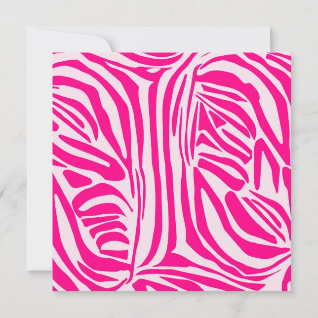 Pink zebra print holiday card (Front)