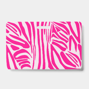 Pink zebra print ID badge