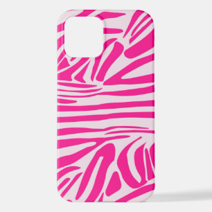 Pink zebra print iPhone 12 case
