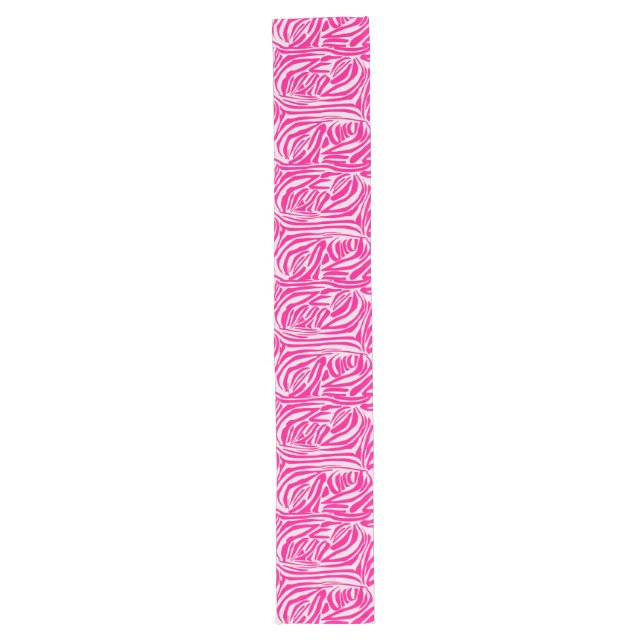 Pink zebra print long table runner (Front)