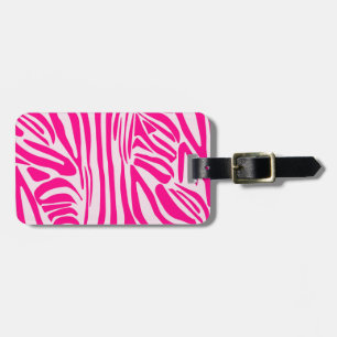 Pink zebra print luggage tag