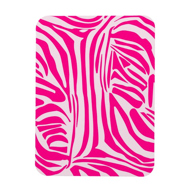 Pink zebra print magnet (Vertical)