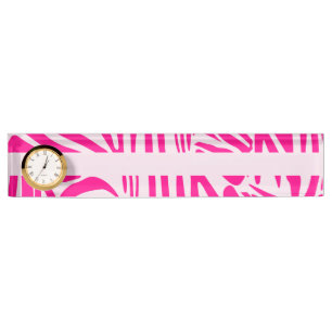 Pink zebra print nameplate