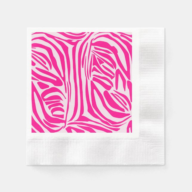 Pink zebra print napkin (Front)