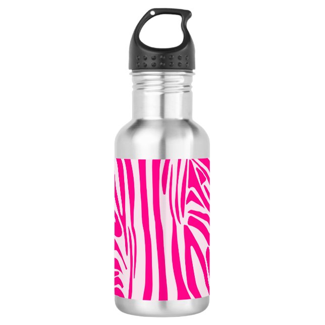 Pink Zebra Print Pattern 532 Ml Water Bottle (Front)