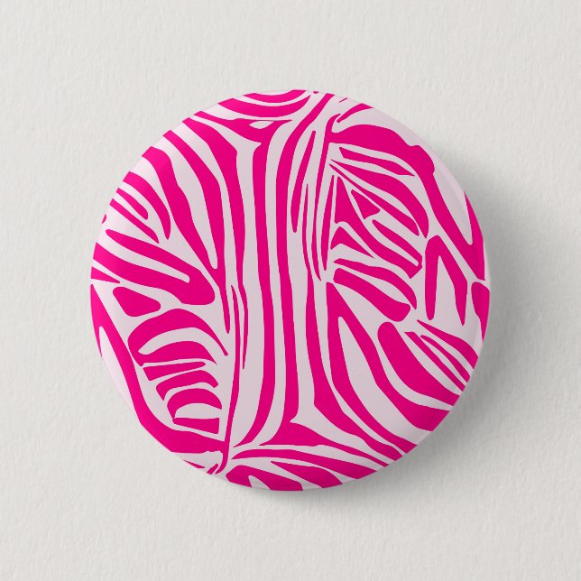 Pink Zebra Print Pattern 6 Cm Round Badge (Front)