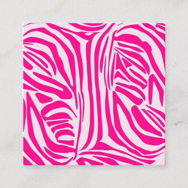 Pink Zebra Print Pattern Appointment Card (Front)
