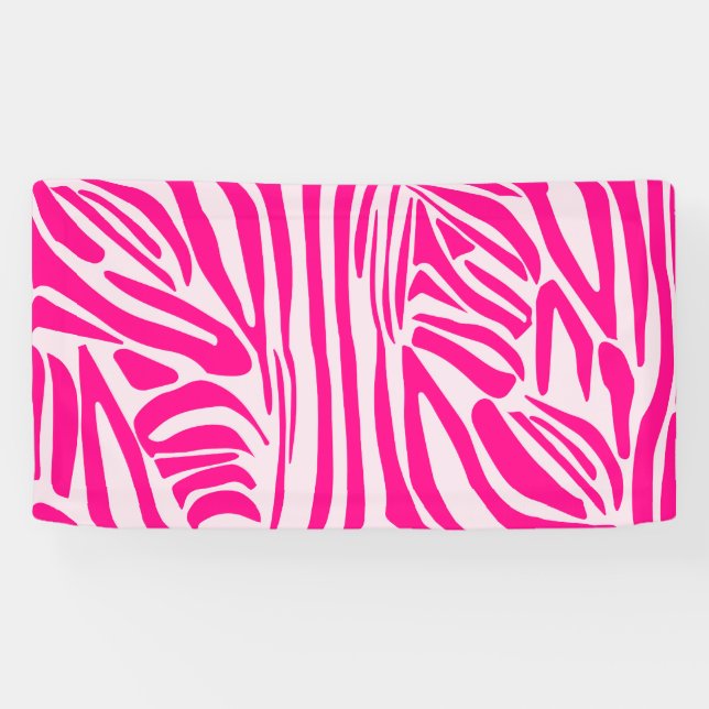 Pink Zebra Print Pattern Banner (Horizontal)