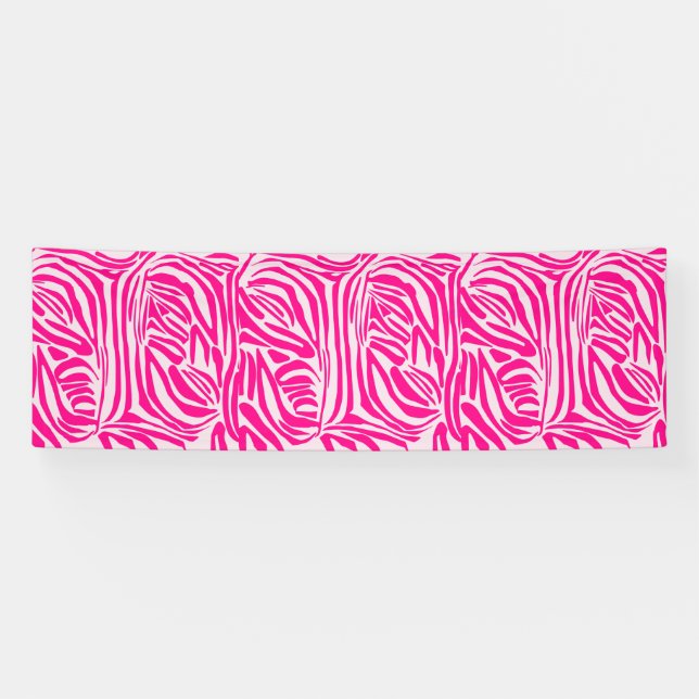 Pink Zebra Print Pattern Banner (Horizontal)