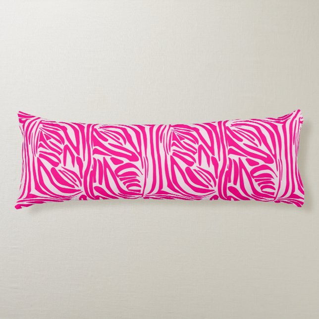 Pink Zebra Print Pattern Body Cushion (Front)