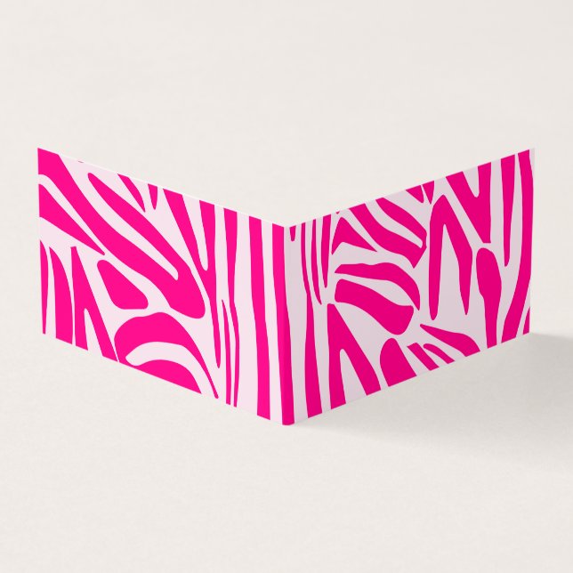 Pink Zebra Print Pattern Business Card (Outside)