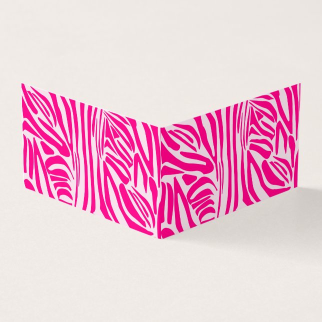 Pink Zebra Print Pattern Business Card (Outside)