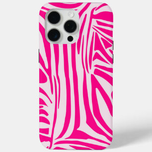 Pink Zebra Print Pattern iPhone 15 Pro Max Case