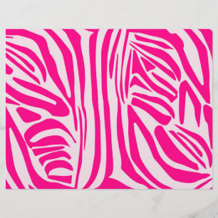 Pink Zebra Print Pattern Custom Letterhead