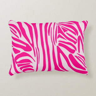 Pink Zebra Print Pattern Decorative Cushion
