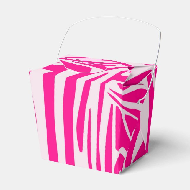 Pink Zebra Print Pattern Favour Box (Front Side)