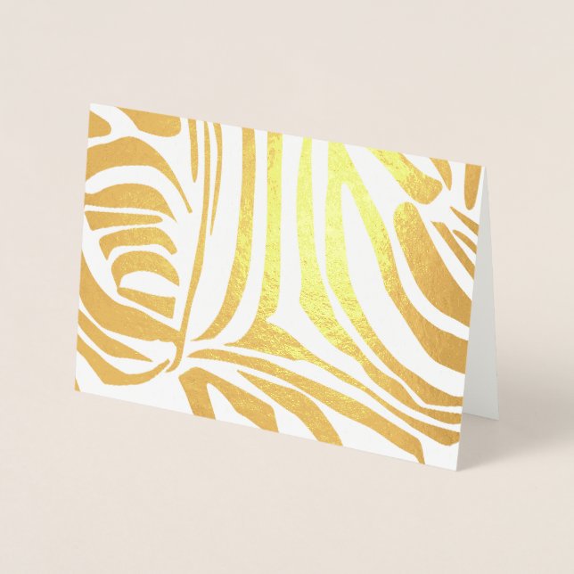 Pink Zebra Print Pattern Foil Card (Front)