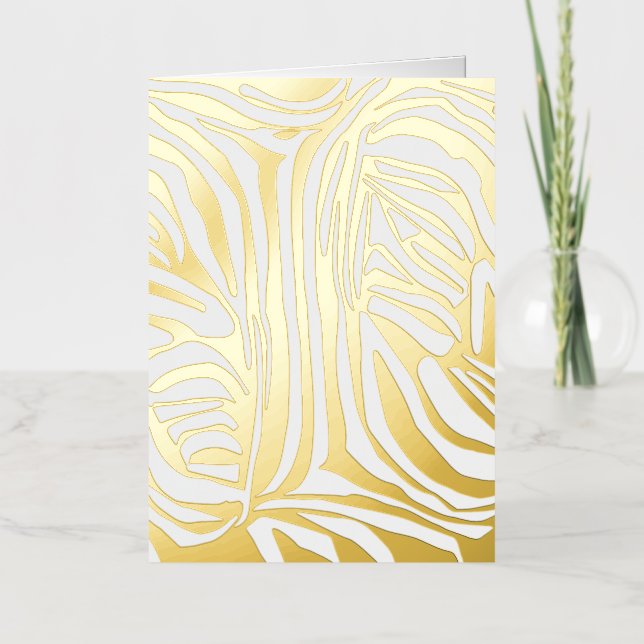 Pink Zebra Print Pattern Foil Holiday Card (Front)