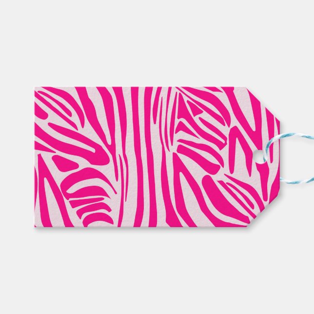 Pink Zebra Print Pattern Gift Tags (Front (Horizontal))