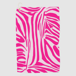Pink Zebra Print Pattern Golf Towel