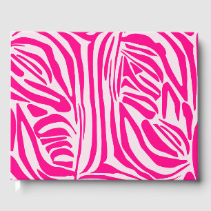 Pink Zebra Print Pattern Guest Book