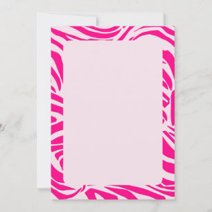 Pink Zebra Print Pattern Invitation