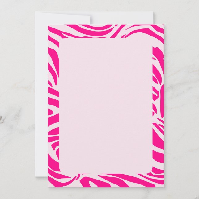 Pink Zebra Print Pattern Invitation (Front)