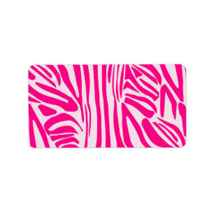 Pink Zebra Print Pattern Label