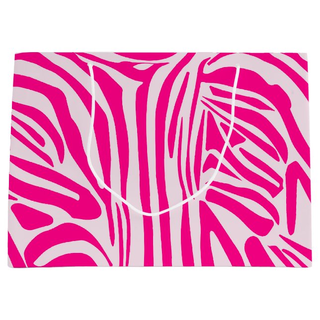 Pink Zebra Print Pattern Large Gift Bag (Front)