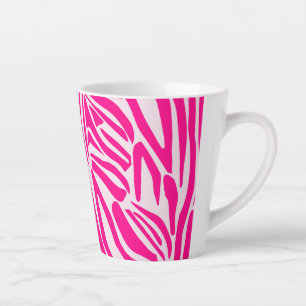 Pink Zebra Print Pattern Latte Mug