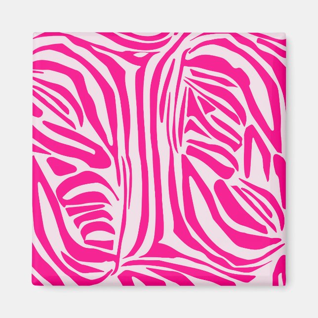 Pink Zebra Print Pattern Magnet (Front)