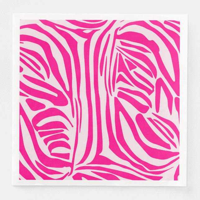 Pink Zebra Print Pattern Napkin (Front)