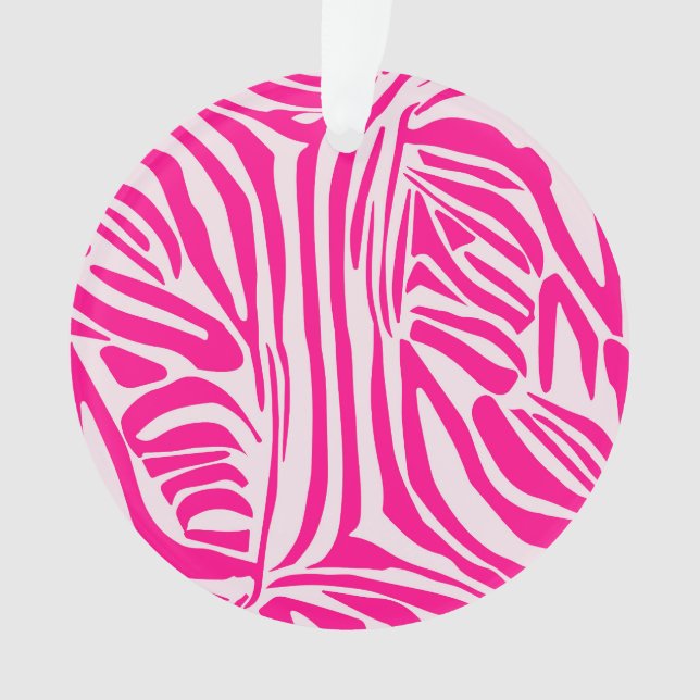 Pink Zebra Print Pattern Ornament (Front)