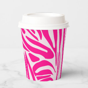 Pink Zebra Print Pattern Paper Cups