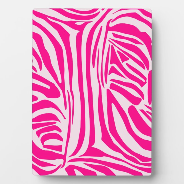 Pink Zebra Print Pattern Plaque (Front)