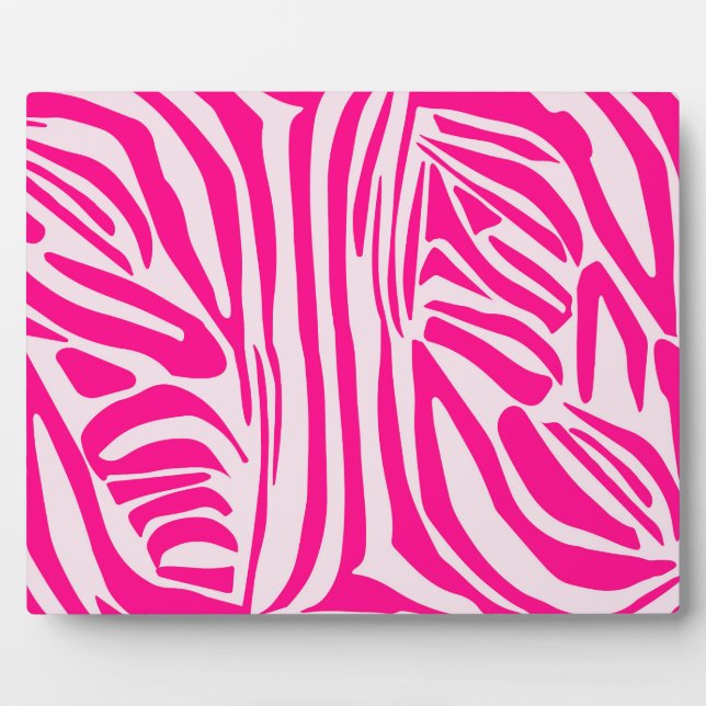 Pink Zebra Print Pattern Plaque (Front)