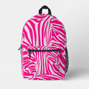 Pink Zebra Print Pattern Printed Backpack
