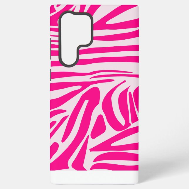 Pink Zebra Print Pattern Samsung Galaxy S22 Ultra Case (Back)