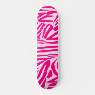 Pink Zebra Print Pattern Skateboard