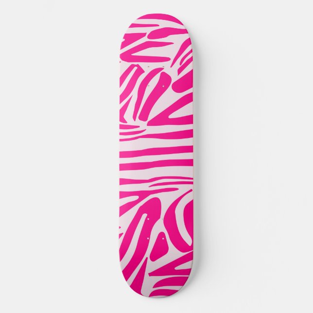 Pink Zebra Print Pattern Skateboard (Front)