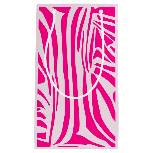 Pink Zebra Print Pattern Small Gift Bag (Front)