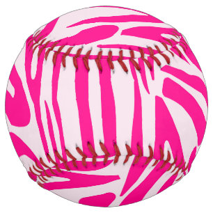 Pink Zebra Print Pattern Softball